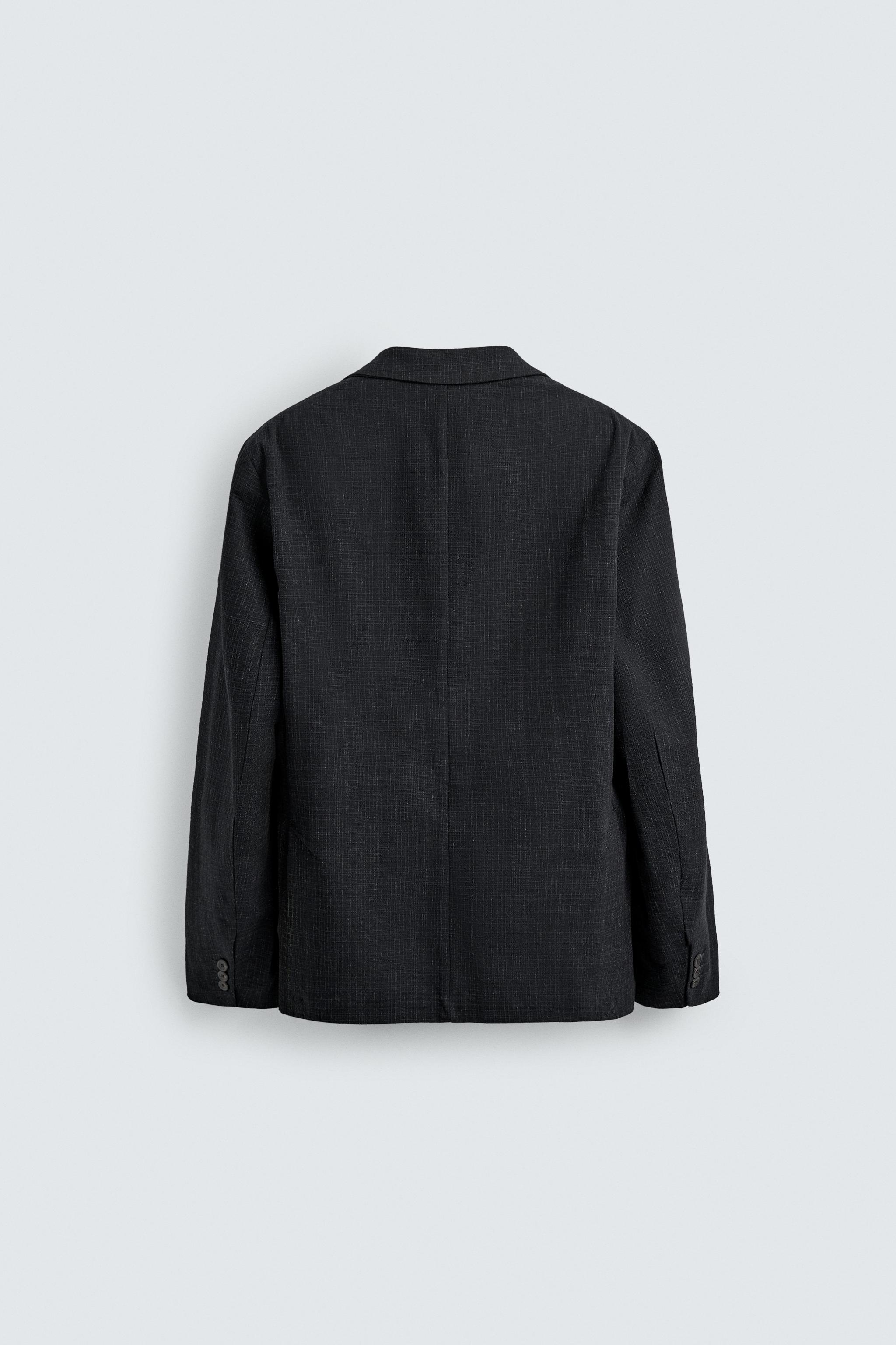 リラックスフィット テクスチャーブレザー - ネイビーブルー | ZARA