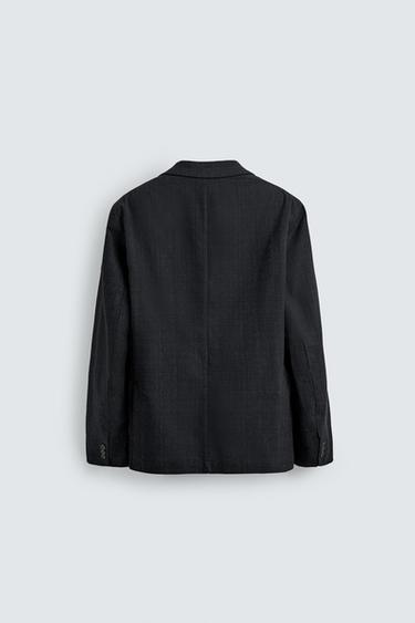 RELAXED FIT TEXTURED BLAZER - Navy blue by Zara - Image 7
