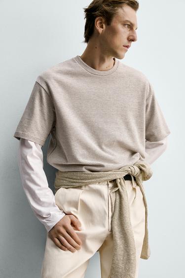 RELAXED FIT STRIPED T-SHIRT - striped by Zara - Image 4