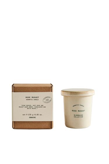 (170 G) ROSE LILY OF THE VALLEY SCENTED CANDLE - Pink by Zara