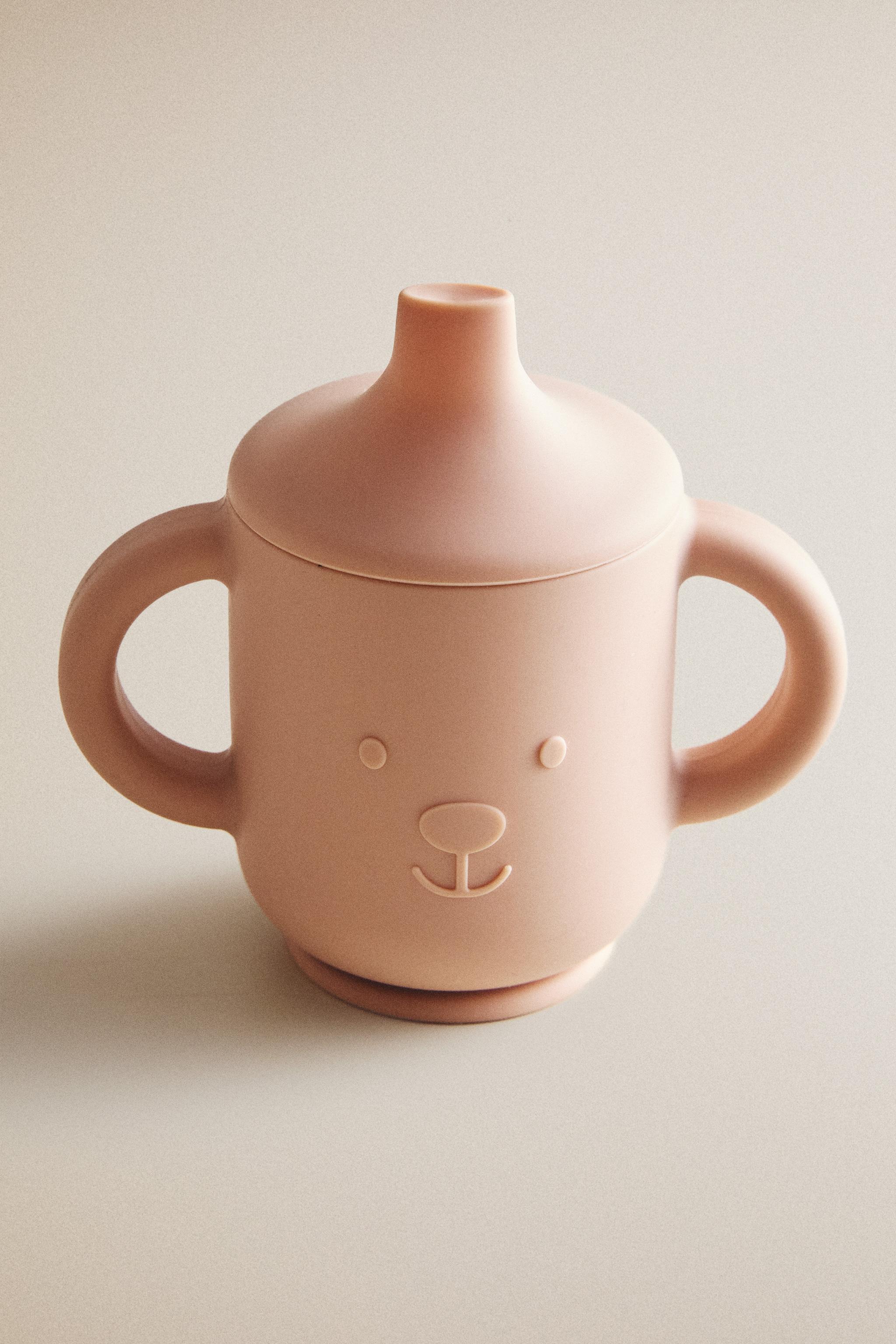 KIDS' BEAR SILICONE LEARNING GLASS — Pink