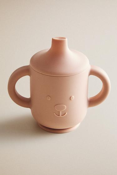 KIDS' SILICONE BEAR LEARNING TUMBLER — Pink 1