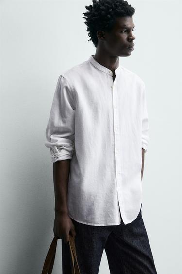 CHEMISE RELAXED FIT LIN - COTON - Blanc de Zara - Image 5