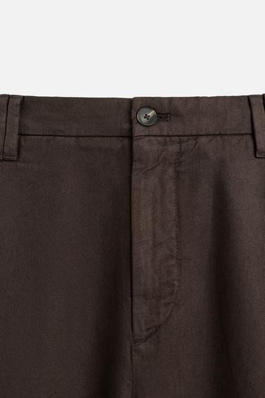PANTALON FLUIDE À PLIS - Marron de Zara - Image 8