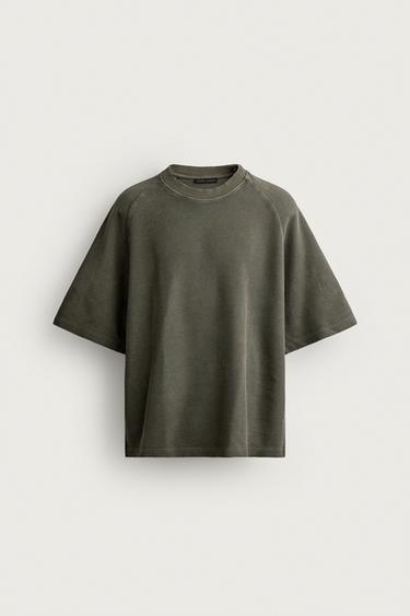 Zara RELAXED FIT RAGLAN T-SHIRT - Anthracite grey