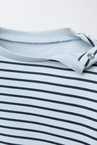 ENSEMBLE SWEAT-SHIRT ET PANTALON JOGGER À RAYURES - Bleu moyen de Zara - Image 2