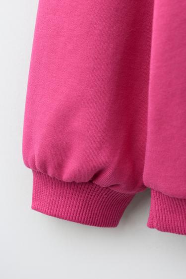 SWEAT INTERLOCK CŒUR EFFET GOMME - Fuchsia foncé de Zara - Image 3