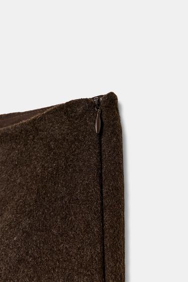 BARREL TROUSERS WITH WOOL PLEAT - Dark brown by Zara - Image 6