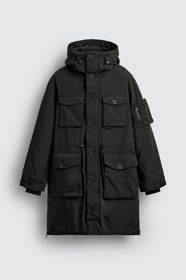 WATER-REPELLENT PADDED TECHNICAL PARKA - Black by Zara