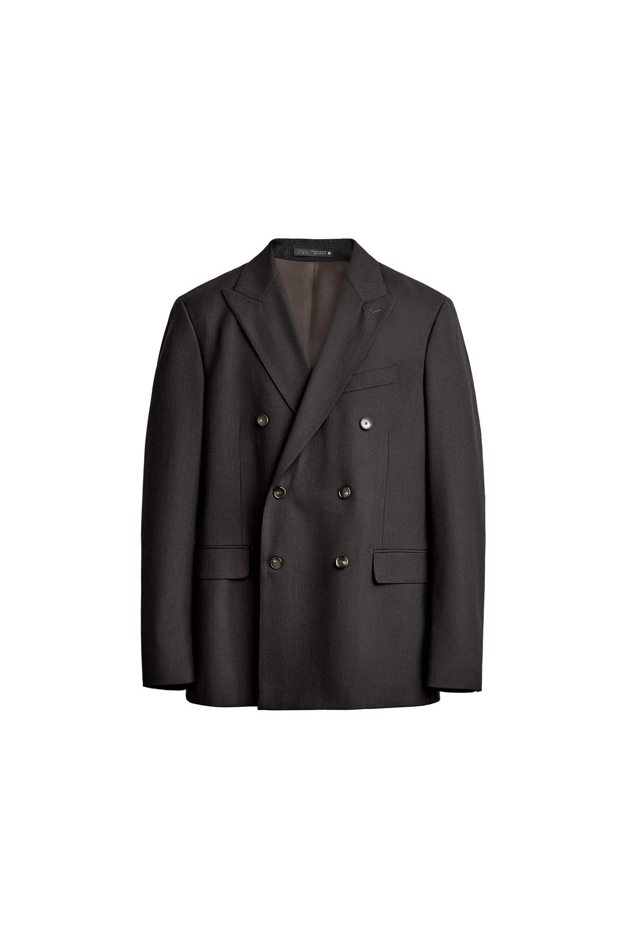 STRIPED SUIT DOUBLE-BREASTED BLAZER