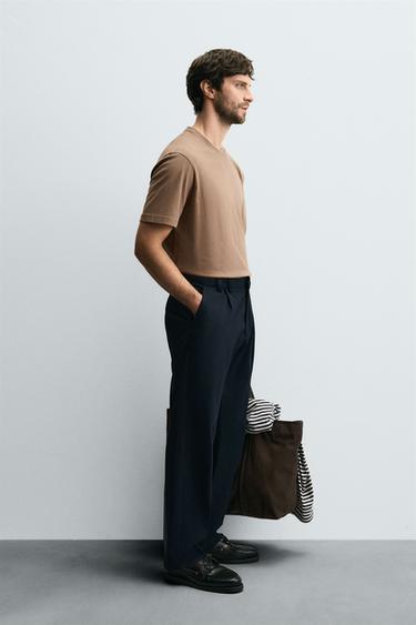 WASHED REGULAR FIT T-SHIRT - Light brown by Zara - Image 3