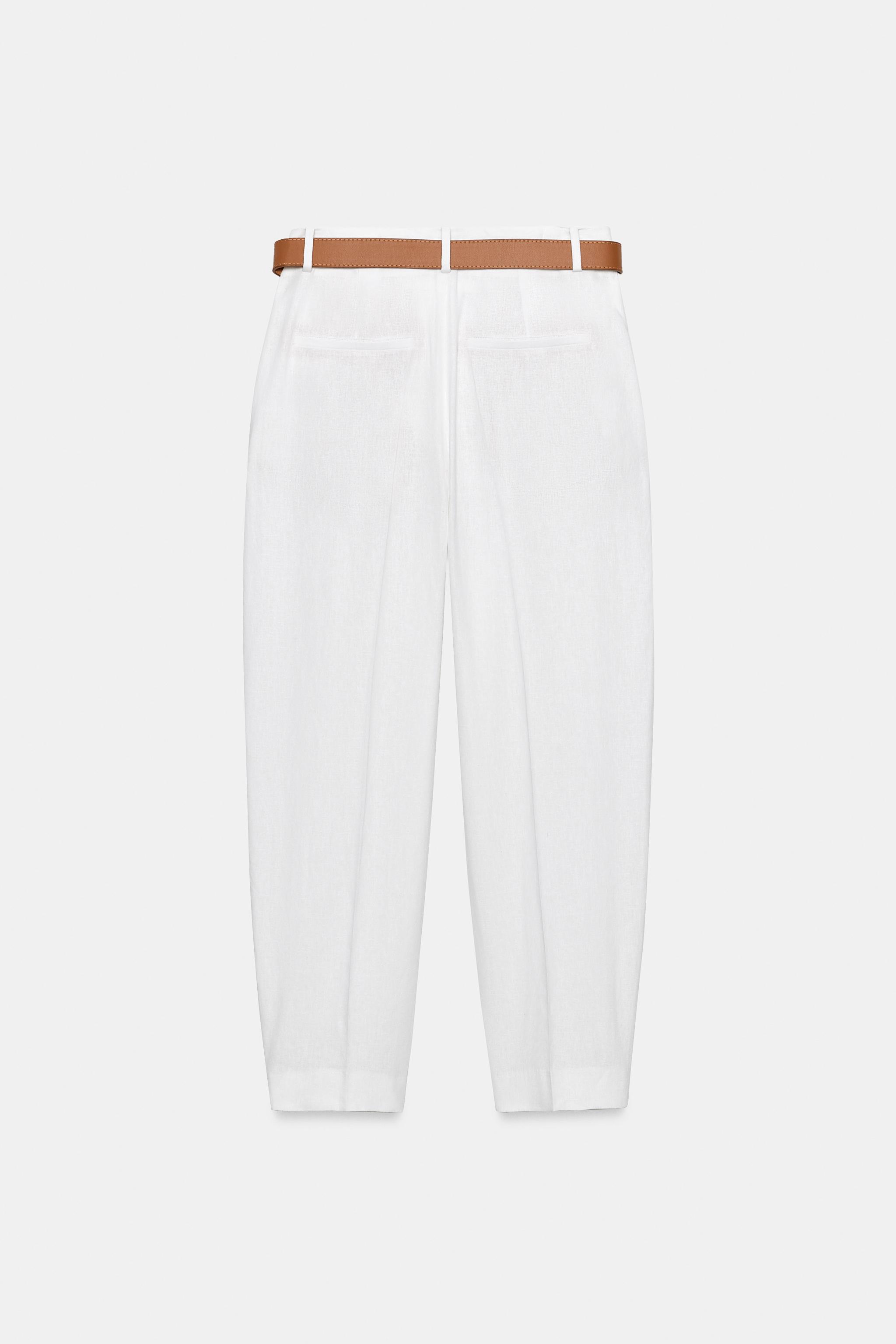 Женские брюки Zara LINEN BELTED PANTS — фото 2