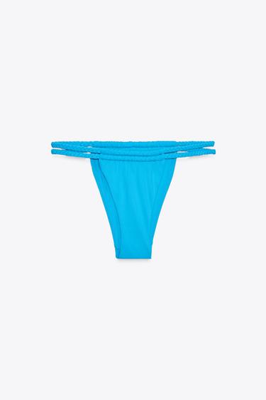 CULOTTE DE BIKINI À NOUER TRESSE - Turquoise de Zara - Image 2