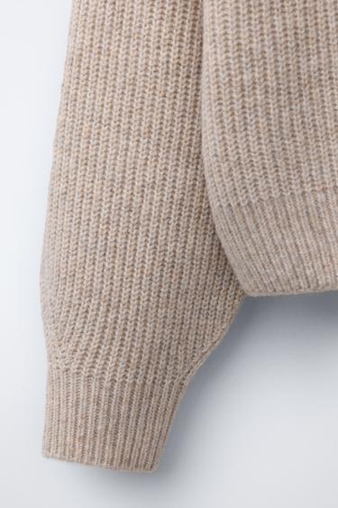 PURL KNIT SWEATER - camel by Zara - Image 3