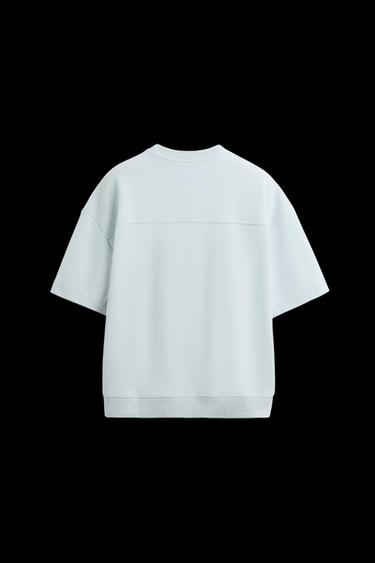SWEATSHIRT MIT INTERLOCK-STRUKTUR - Blassblau von Zara
