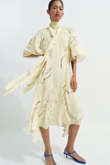 ДЕЗЕНИРАН ФУСТАН СО ВРВКИ ZW COLLECTION - Жолта од Zara