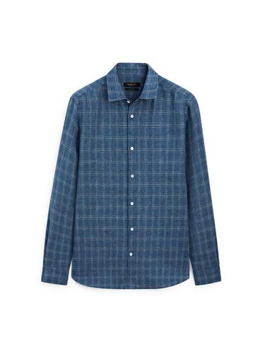 Zara 100% linen check shirt - striped