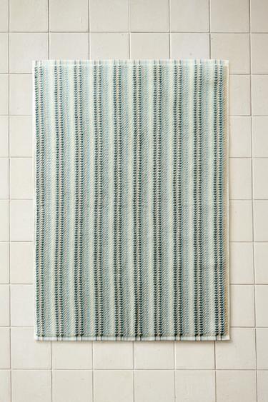 STRIPED COTTON BATH MAT - Multicoloured by Zara
