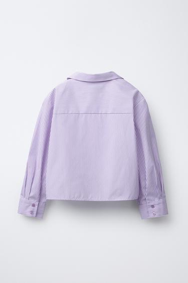 PACK CHEMISE POPELINE RAYÉE AVEC DÉBARDEUR EN MAILLE CHAMPION ® X ZARA - Mauve clair de Zara - Image 2