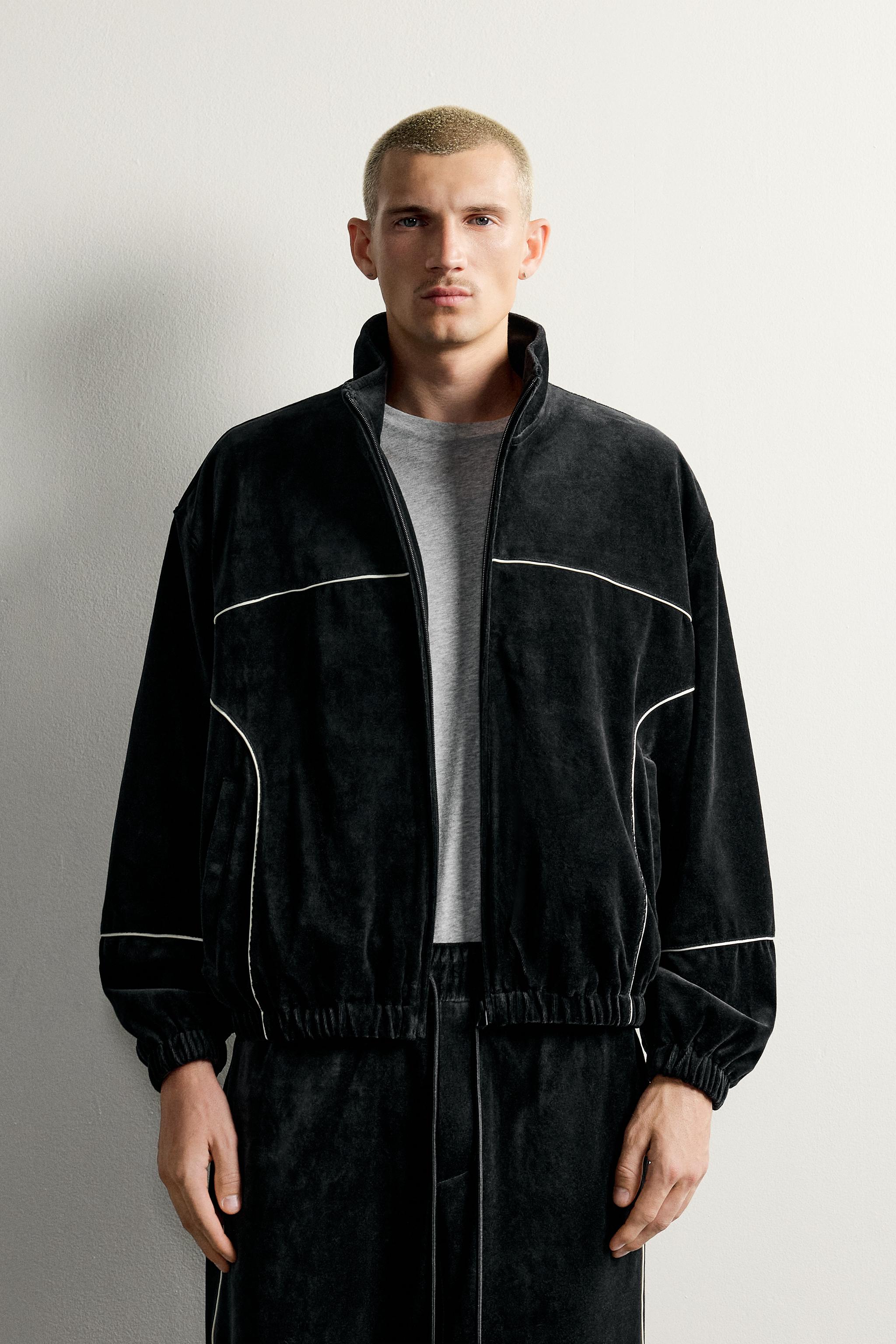 RETRO VELOUR TRACK JACKET - Bluish | ZARA United States