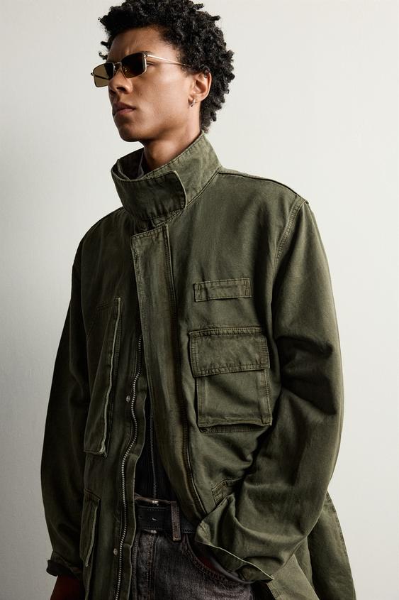 PARKA LAVÉE LYOCELL ET COTON - Kaki foncé de Zara - Image 4