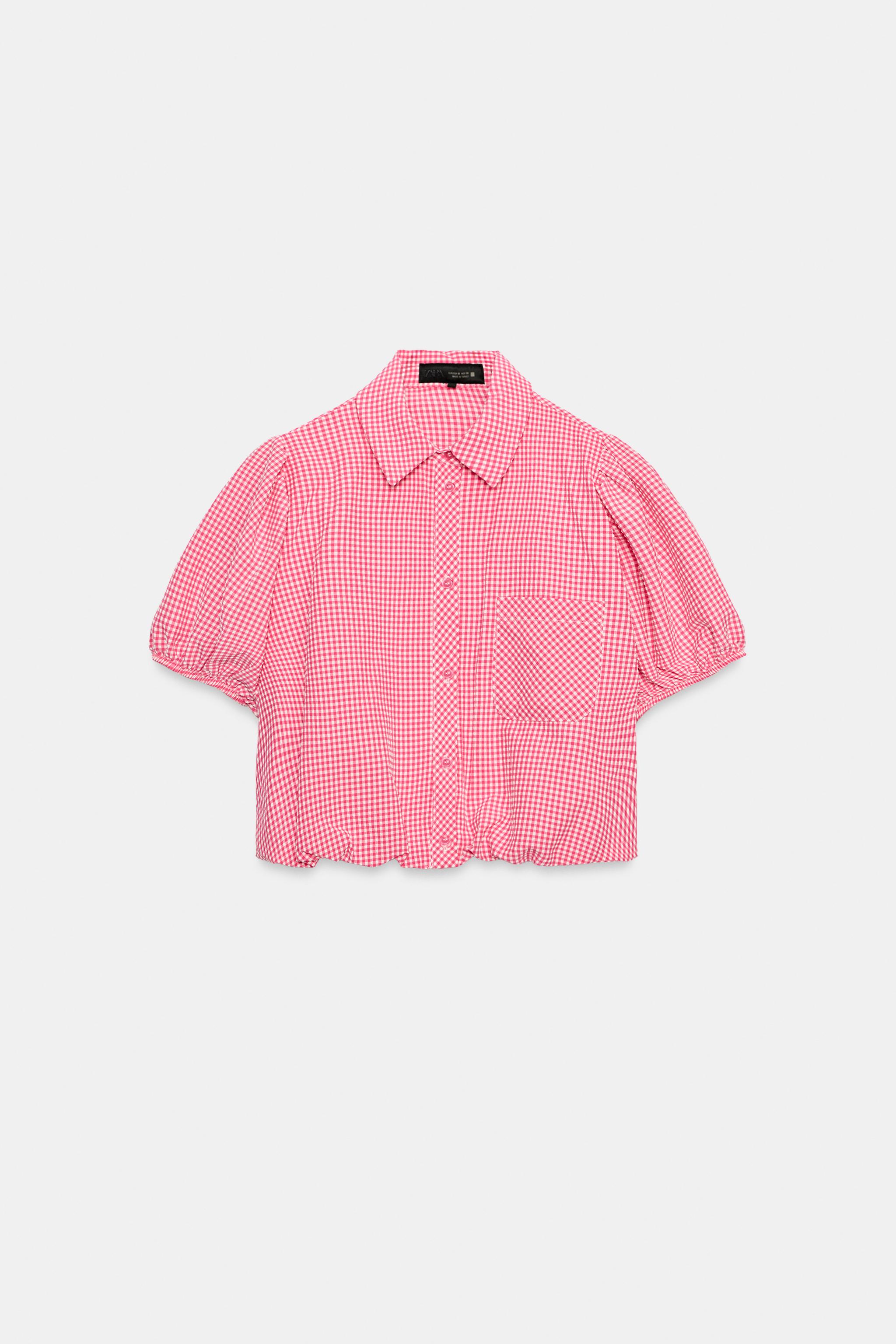 CAMISA XADREZ VICHY - Rosa / Branco | ZARA Brasil