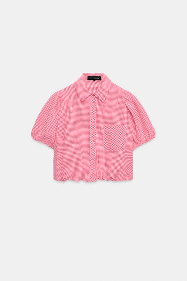 CAMISA CUADRO VICHY - Rosa / Blanco de Zara - Imagen 0
