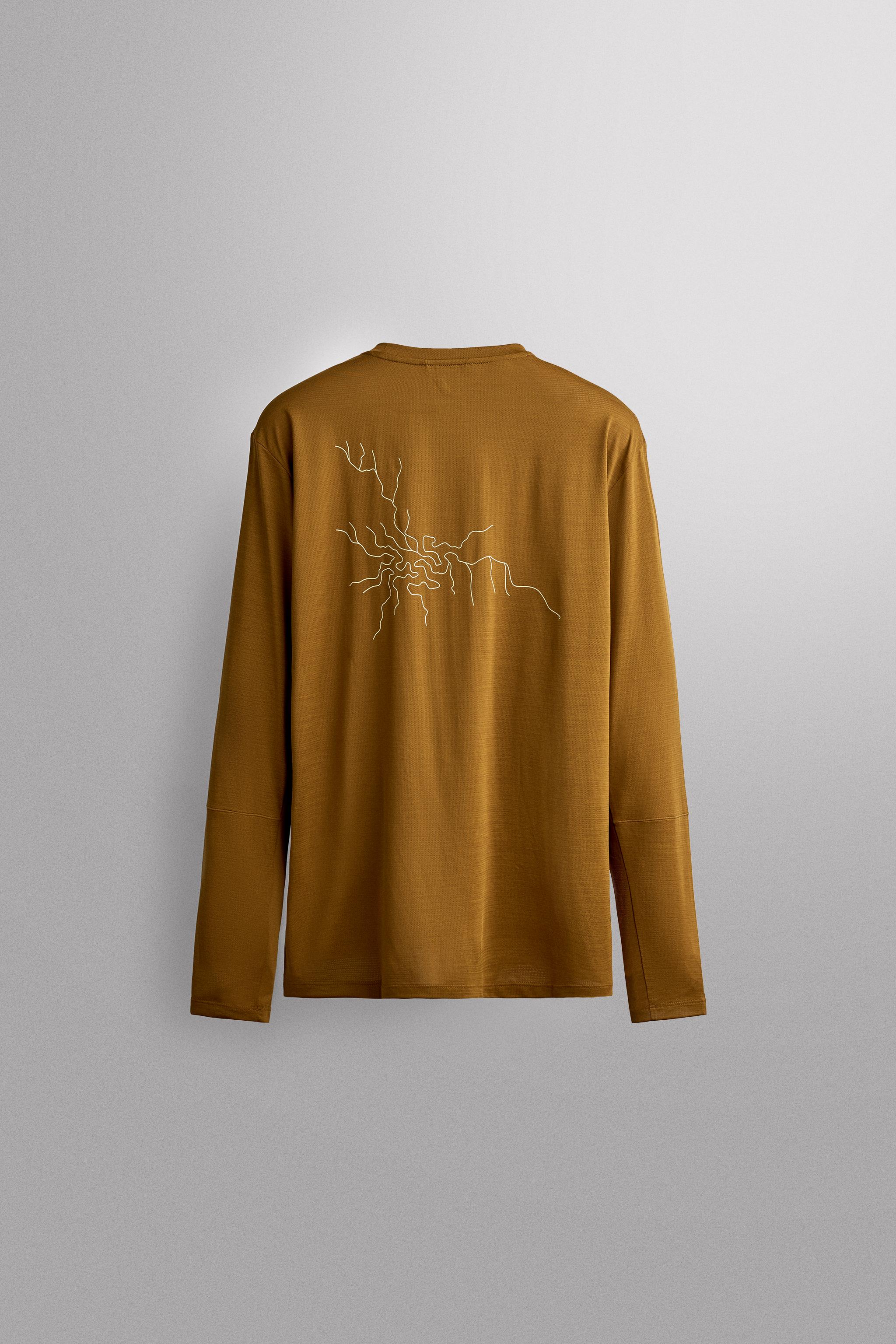 Мужские футболки Zara LONG SLEEVE GRAPHIC TECHNICAL T-SHIRT — фото 8