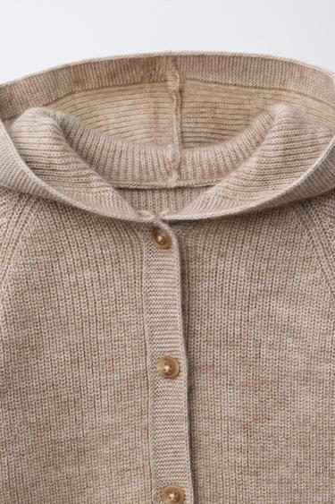 VESTE AVEC LAINE ET CACHEMIRE - Marron clair chiné de Zara - Image 2