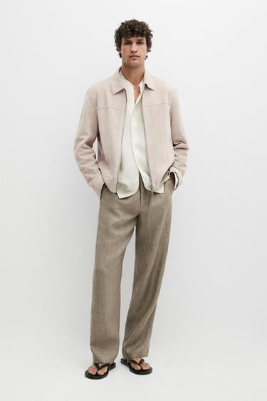 Chaqueta cuello piel ante - Beige claro de Zara - Imagen 0