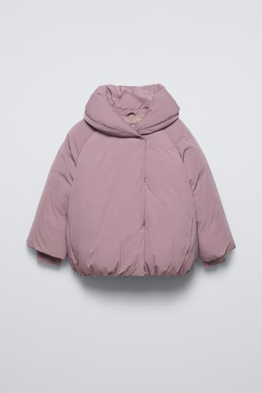 Zara WATER REPELLENT WRAP PUFFER JACKET - Mid-pink