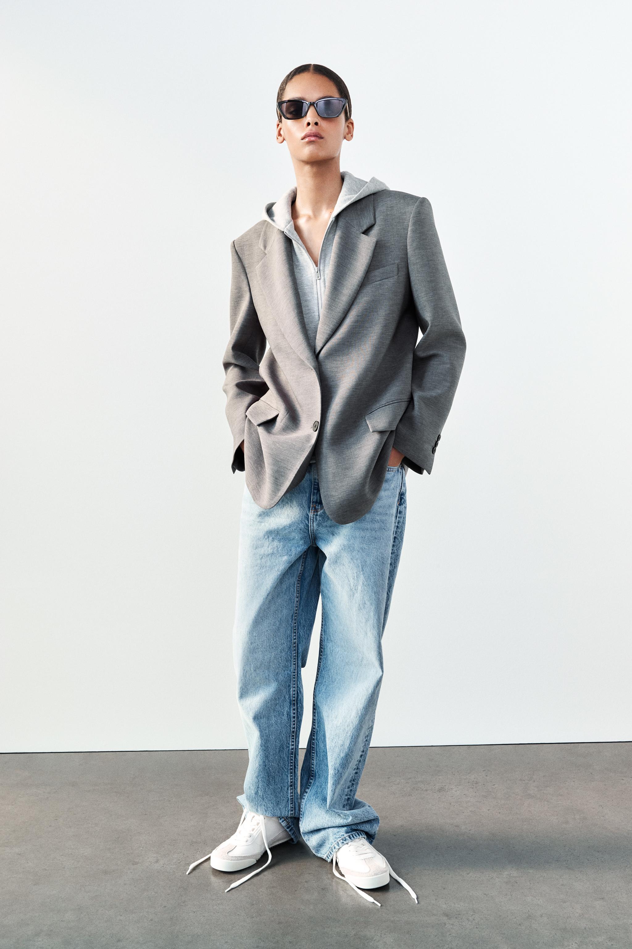 Oversize discount grey blazer