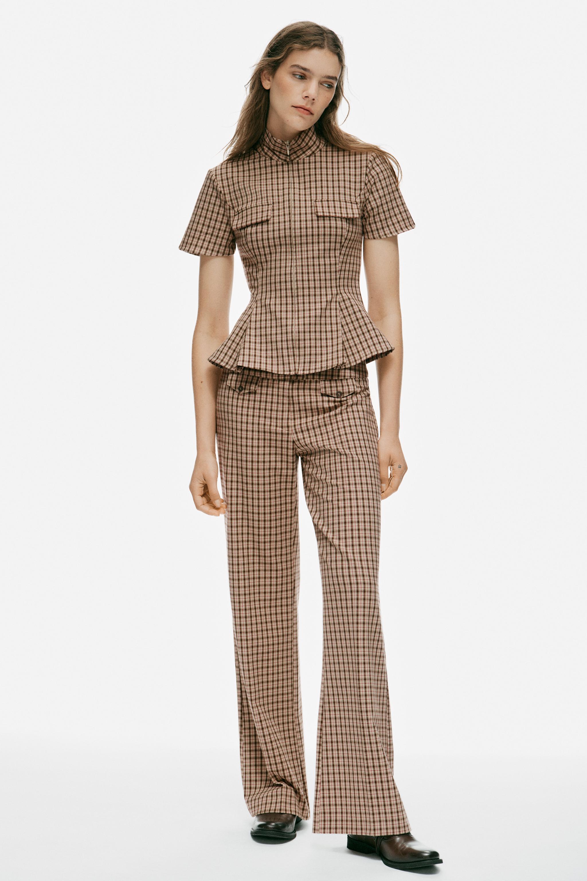 Zara KARELİ FERMUARLI TOP