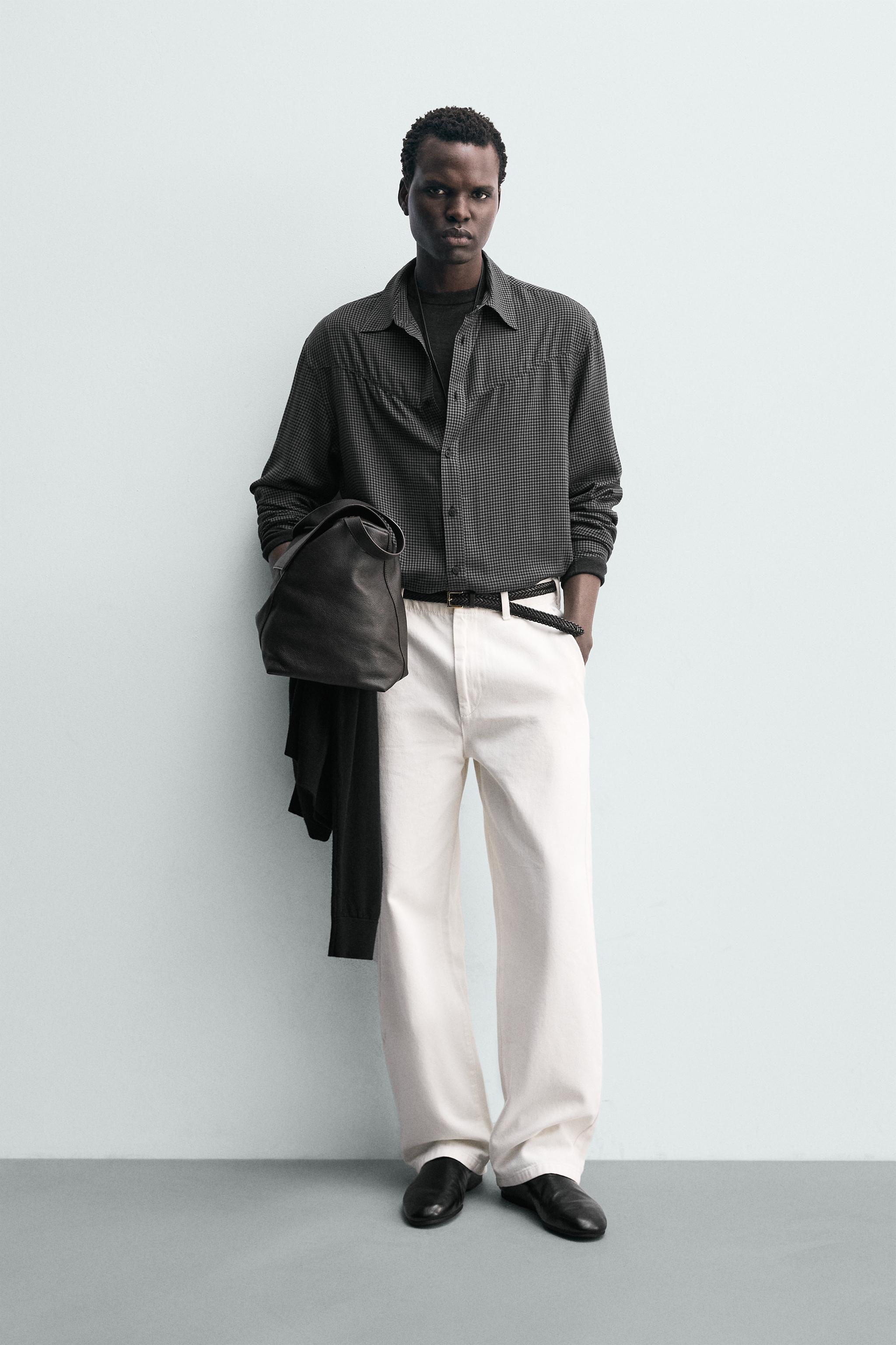 WESTERN PLAID SHIRT - Anthracite grey | ZARA Canada