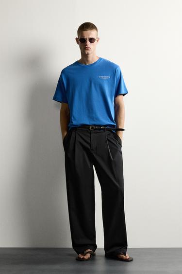 KAMISETA RELAXED FIT BRODATU KONBINATUAREKIN - Urdina, Zara-rena