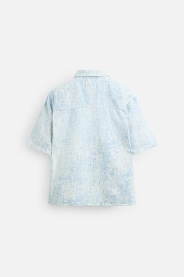 DENIM SHIRT WITH BRUSHED FINISH - Light blue by Zara - Image 8