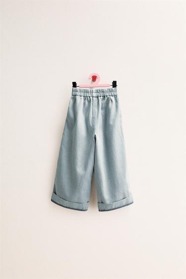ZARA TIMELESS - PANTALON AVEC LIN BAS CONTRASTÉ - Bleu clair de Zara - Image 1
