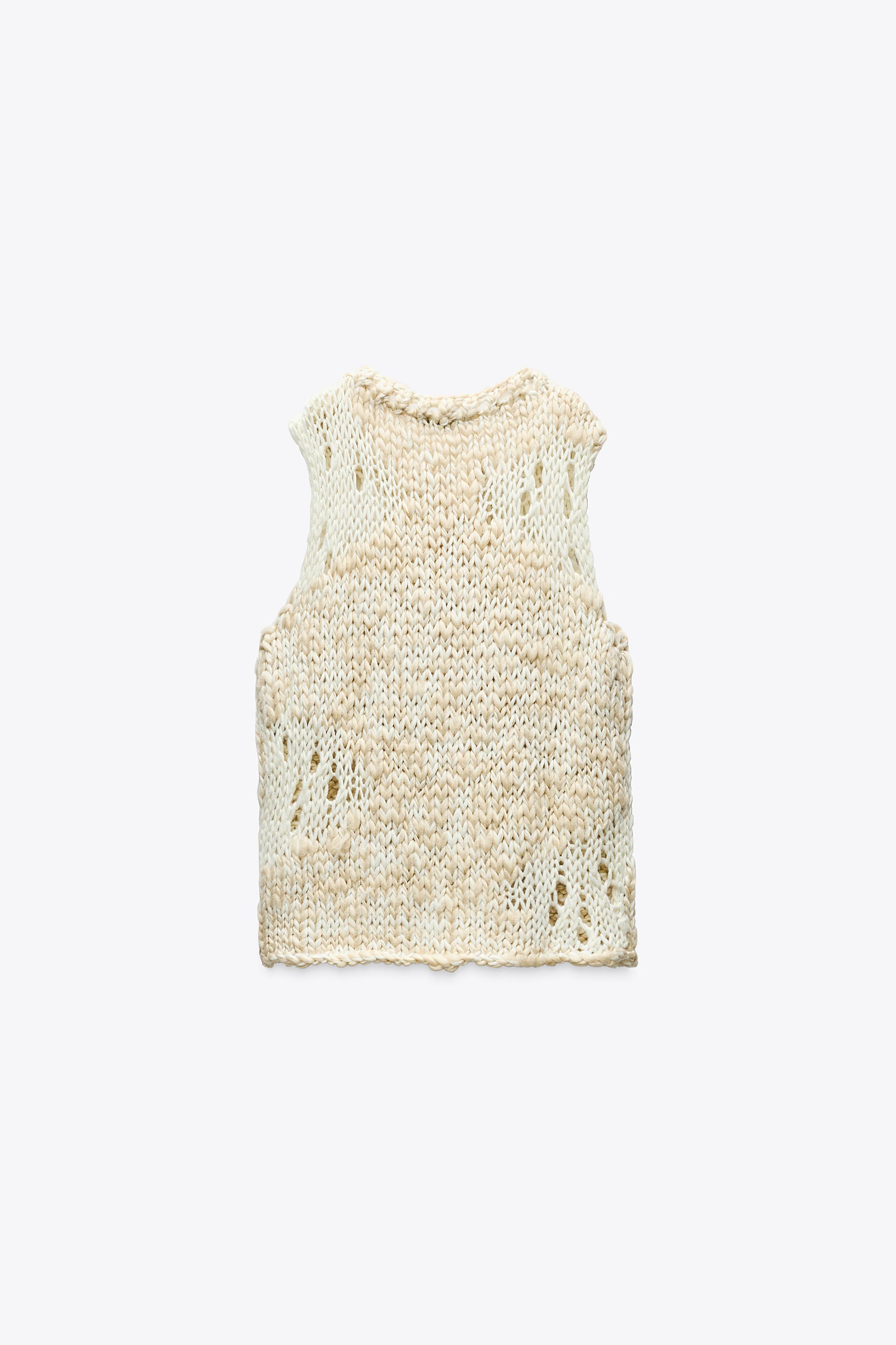 オーバーサイズニットベスト - クリーム | ZARA Japan / 日本