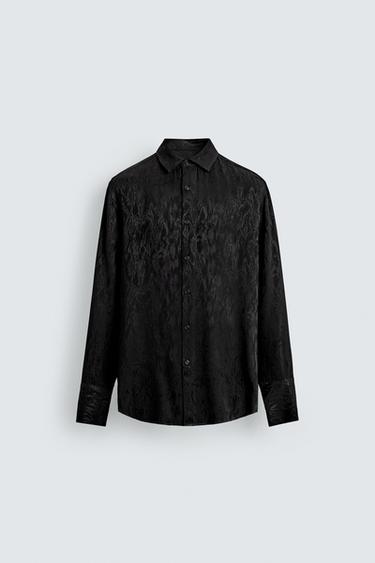 FLUID JACQUARD SHIRT - Black by Zara