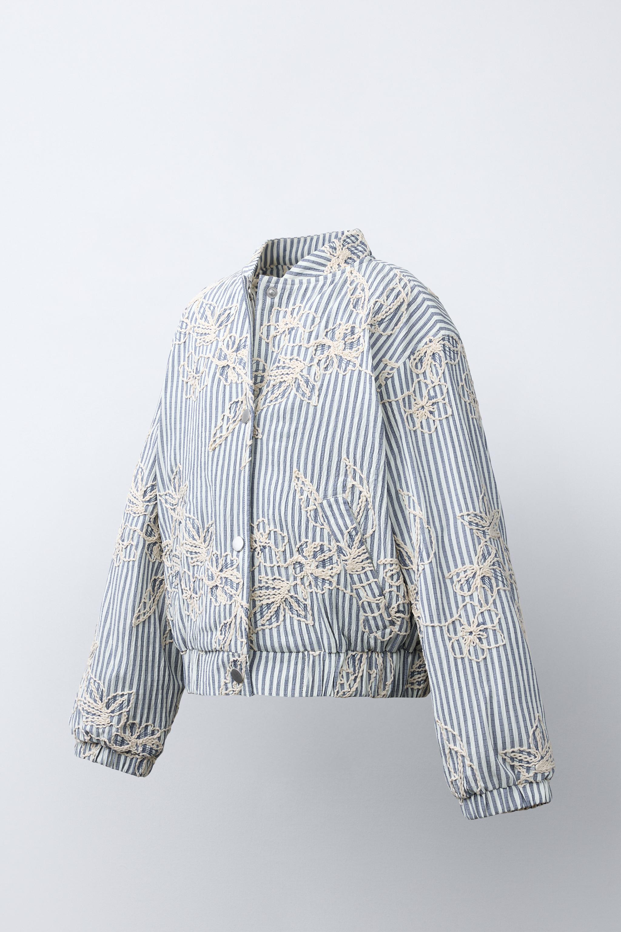 BLOUSON BOMBER RAYÉ BRODÉ