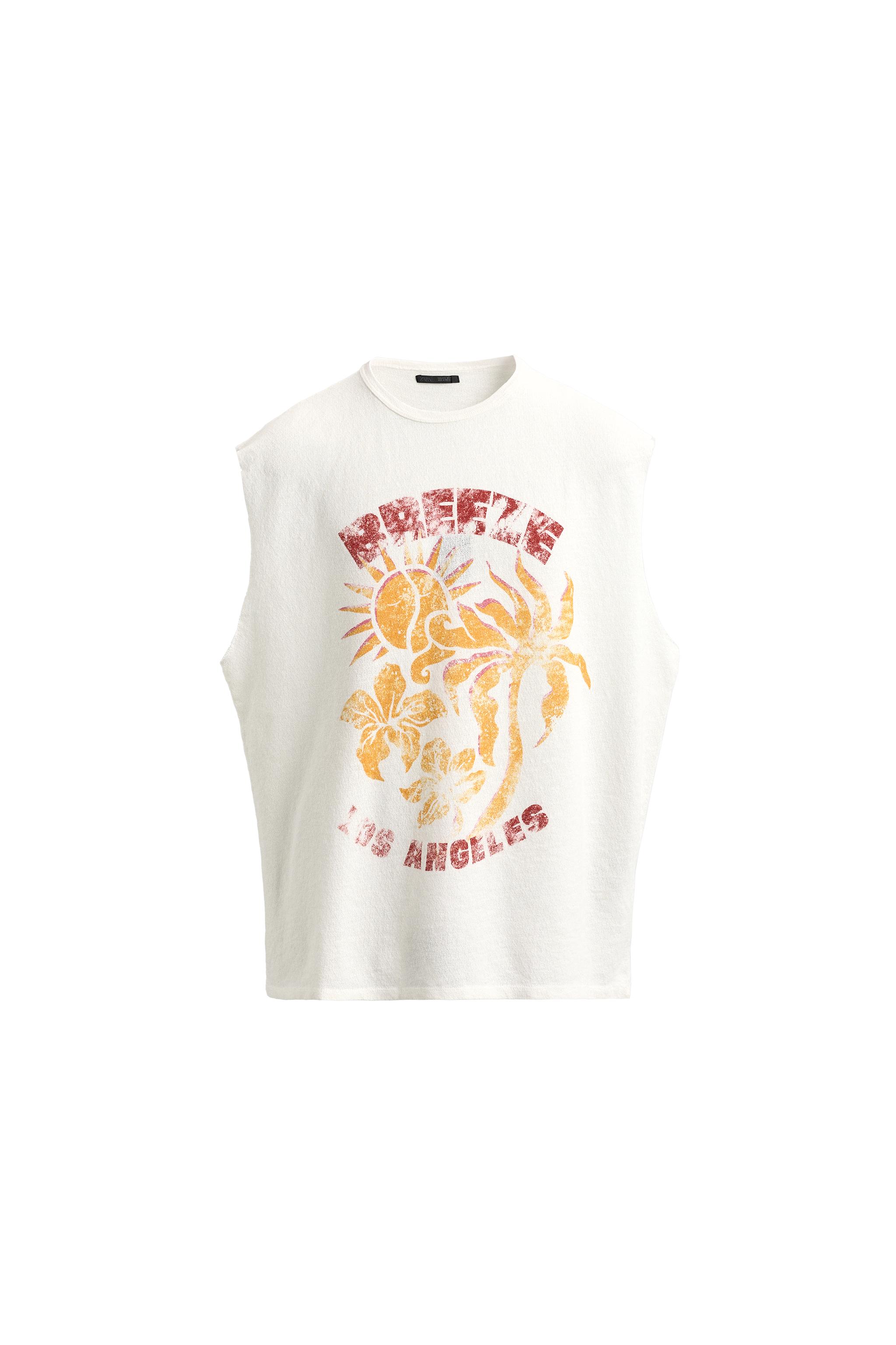 ウォッシュドプリント タンクトップ - オフホワイト | ZARA Japan / 日本