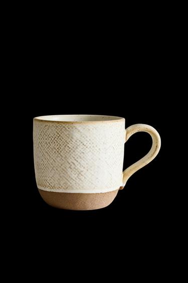 MUG WITH RAISED DESIGN - Oyster-white by Zara - Image 0