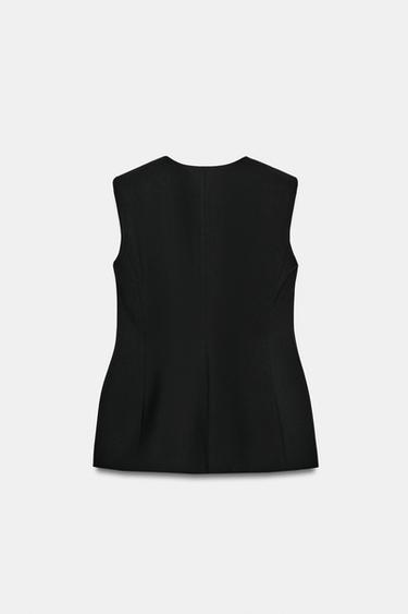 ZW COLLECTION FITTED WAISTCOAT - Black by Zara - Image 4