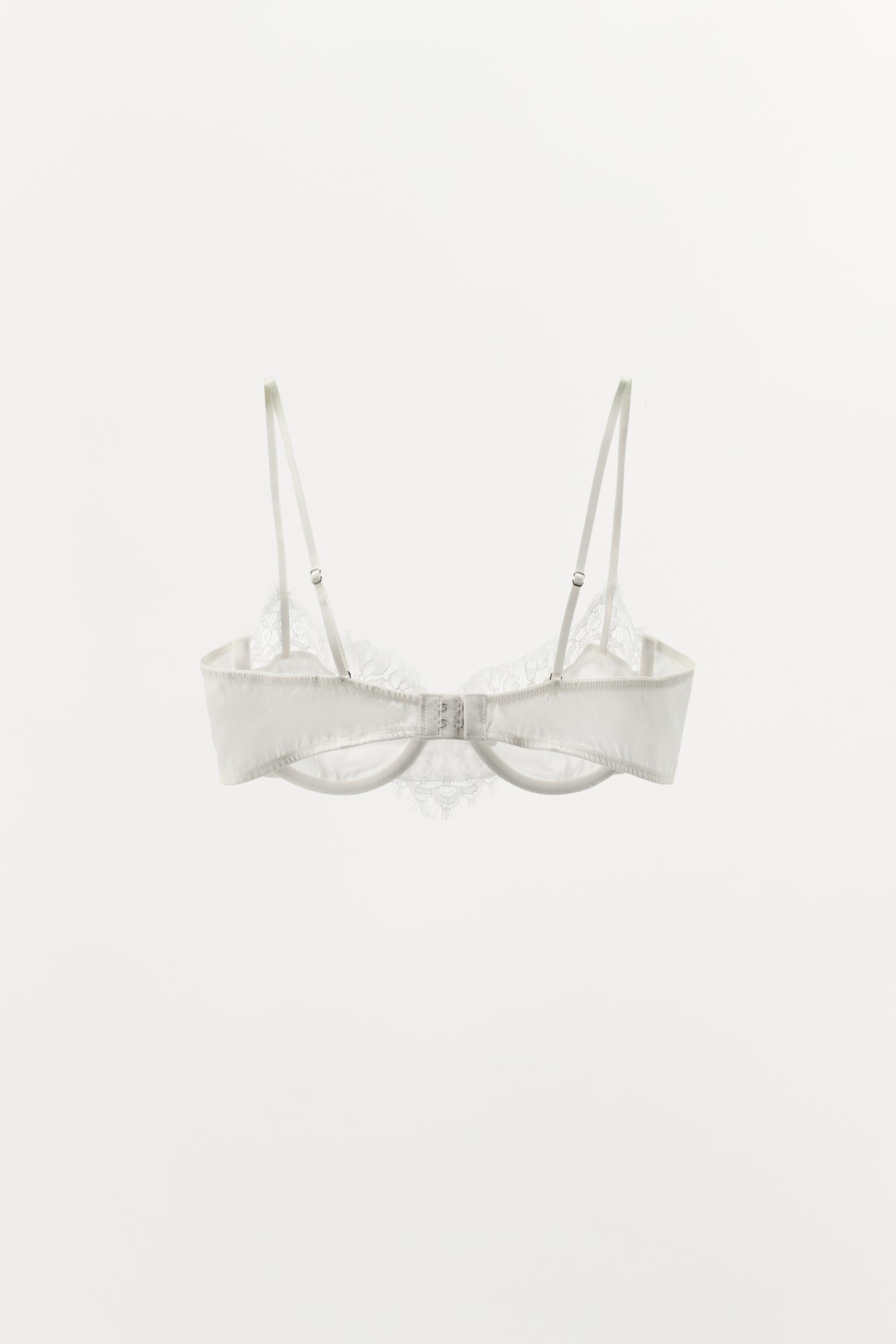 BRALETTE À ARMATURES EN SOIE ET DENTELLE