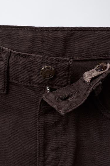 BARREL DENIM TROUSERS - Chocolate by Zara - Image 2