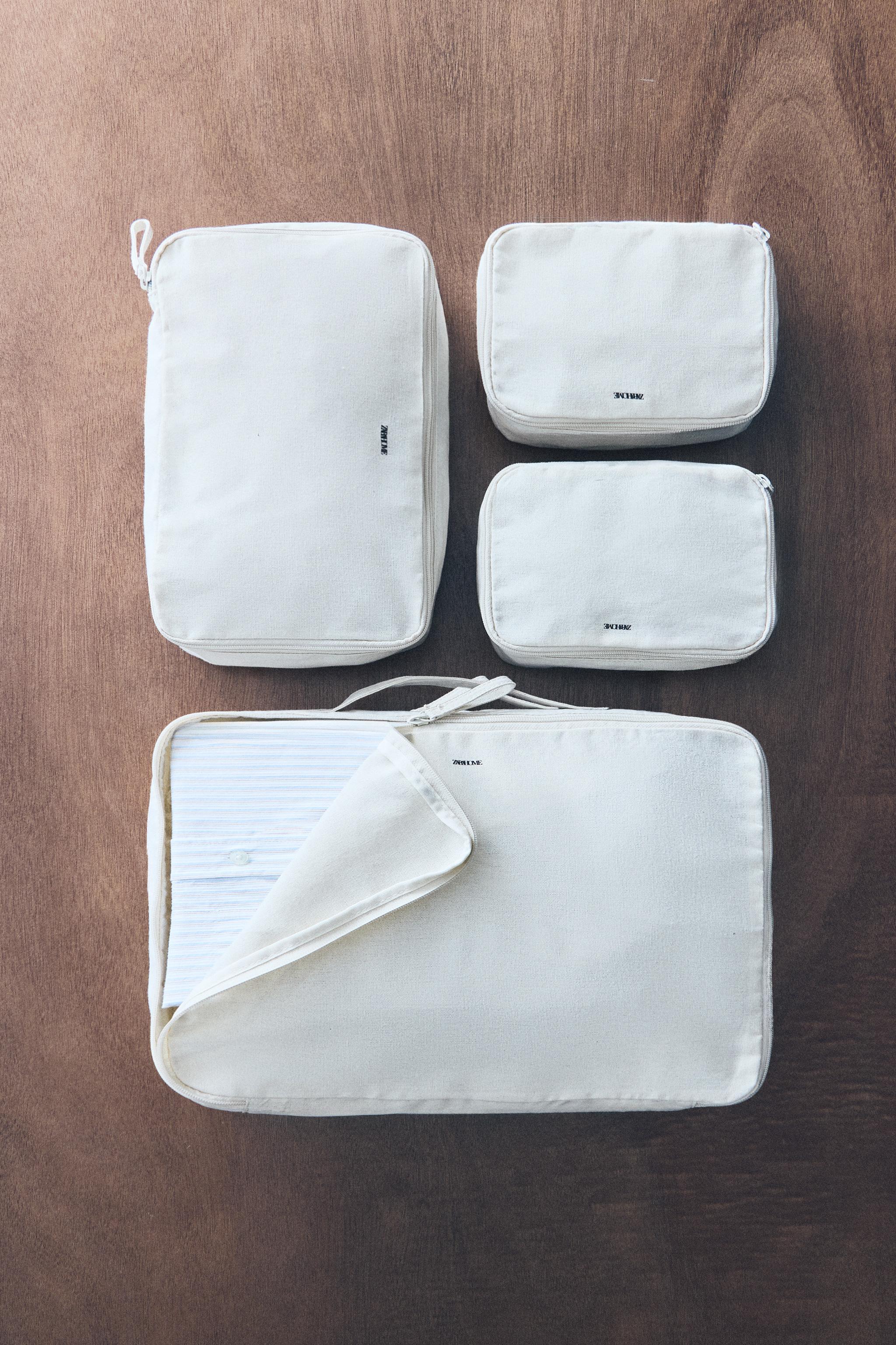 FABRIC TRAVEL ORGANIZER MAKEUP BAGS — Off White