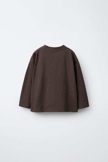 T-SHIRT WITH CAPYBARA RIVER PATCH - Brown by Zara - Image 1