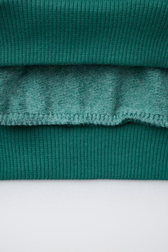 SWEAT IMPRIMÉ À RAYURES - Vert bouteille de Zara - Image 3