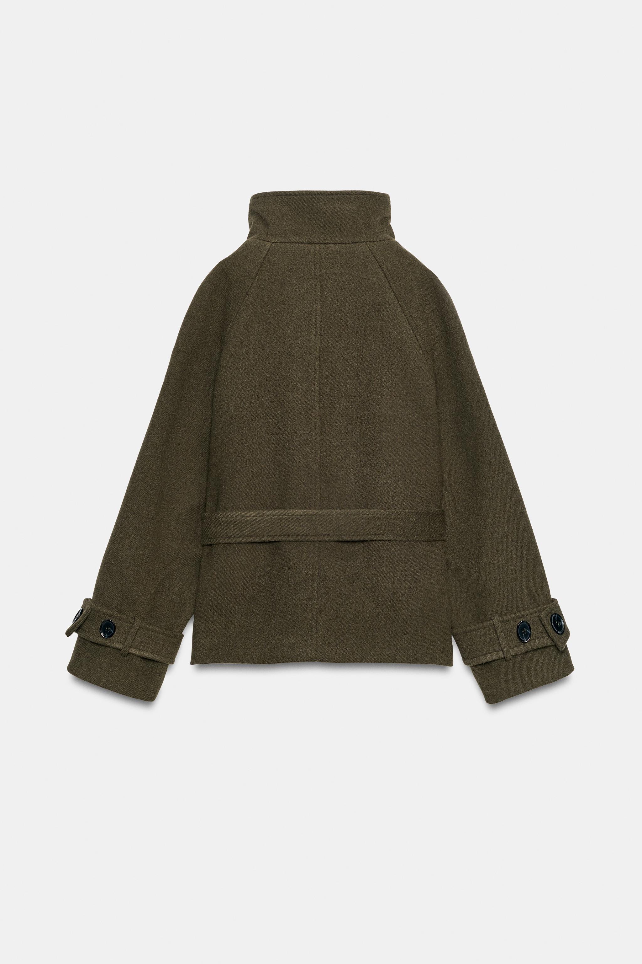 HIGH NECK COAT WITH BELT