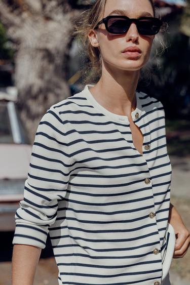 STRIPED KNIT CARDIGAN - striped by Zara